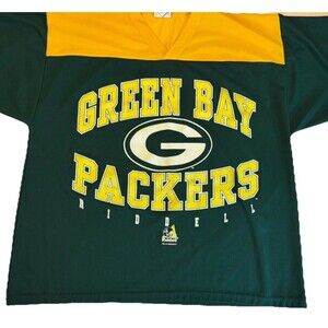 Vtg 1996 NFL Green Bay Packers Jersey Style T-Shirt Riddell Men's Size Large USA